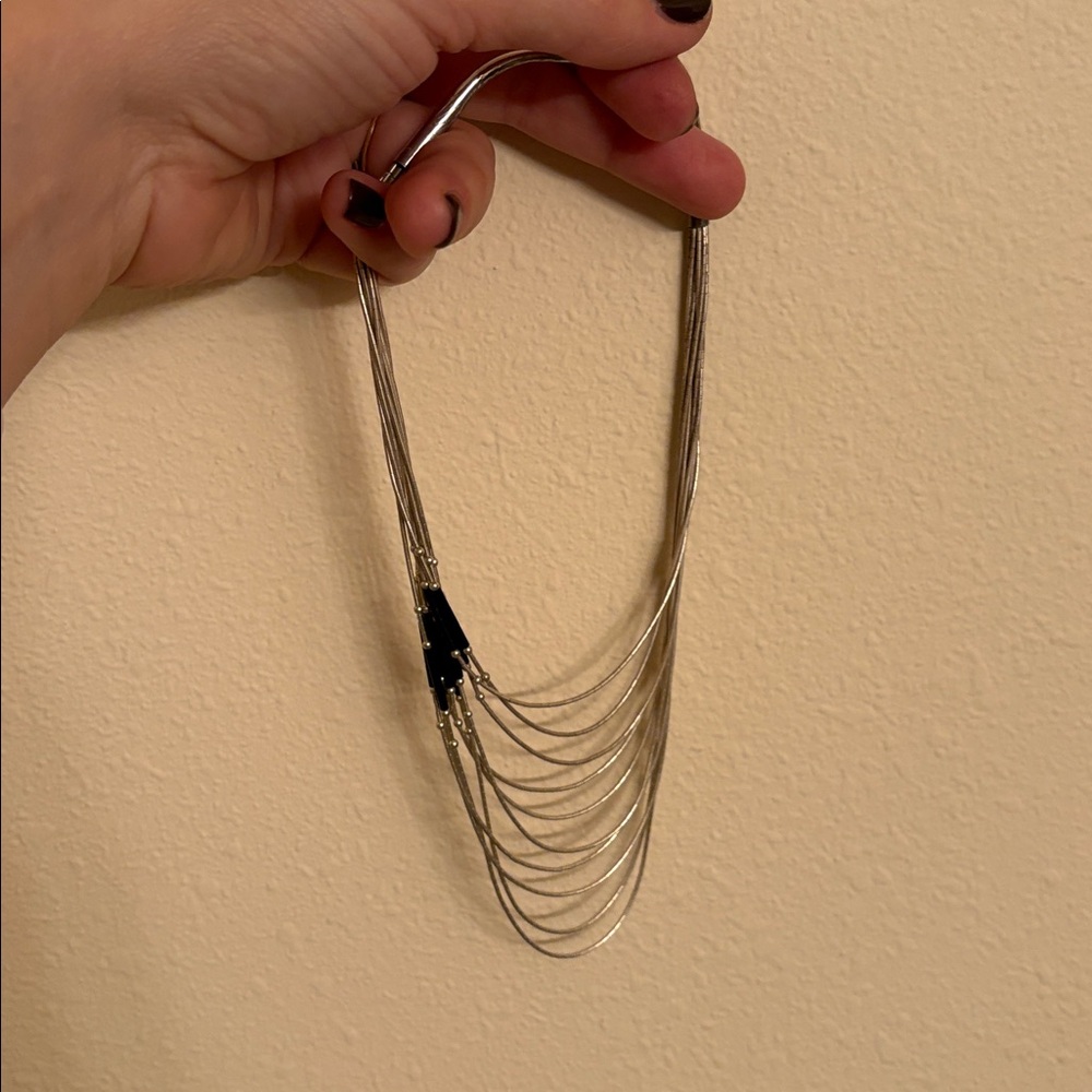 Silver Black/blue Multi-Strand Necklace Sterling Silver 9” from Westfield’s - Picture 5 of 6